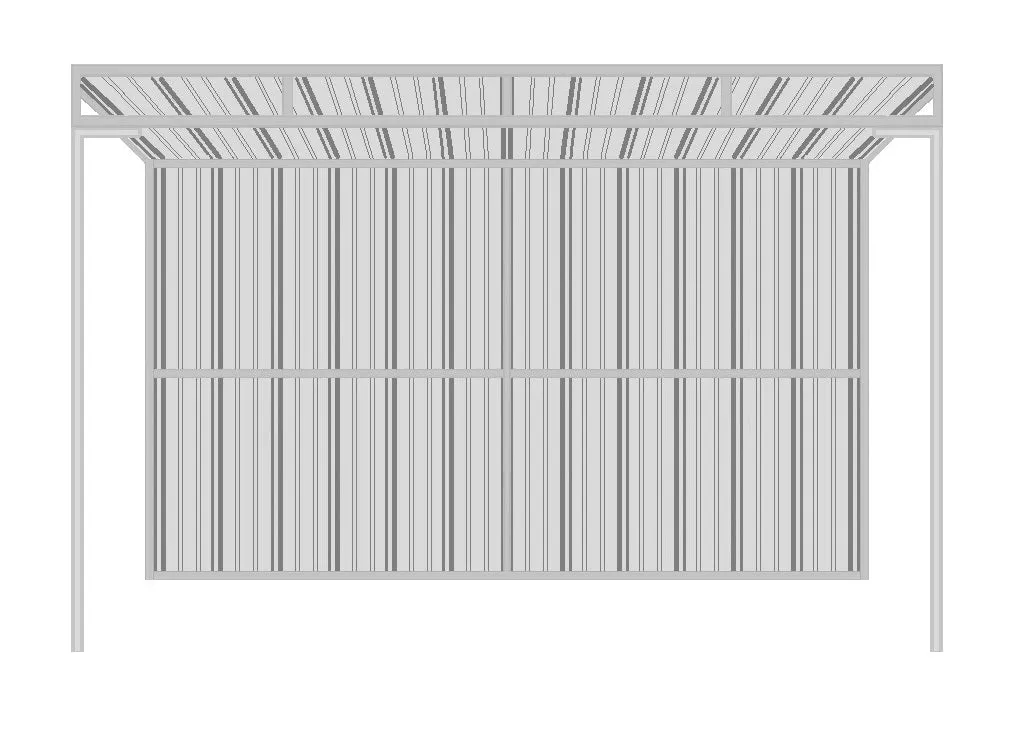 6'D x 12'W x 6'H Mini Horse Shelter 1-Sided 1-3/8 - REAR