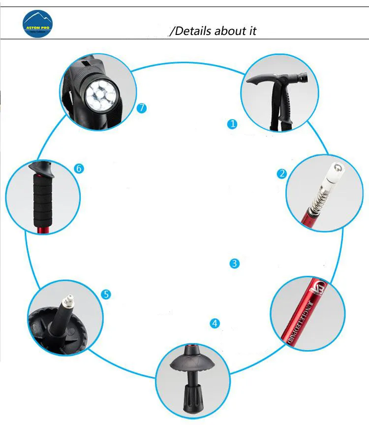 Anti Shock Mountain Hiking Walking Stick