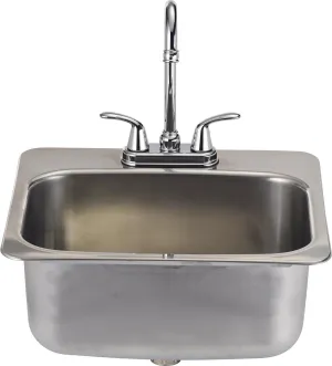 Bull Grills: Large Stainless Steel Sink and Faucet