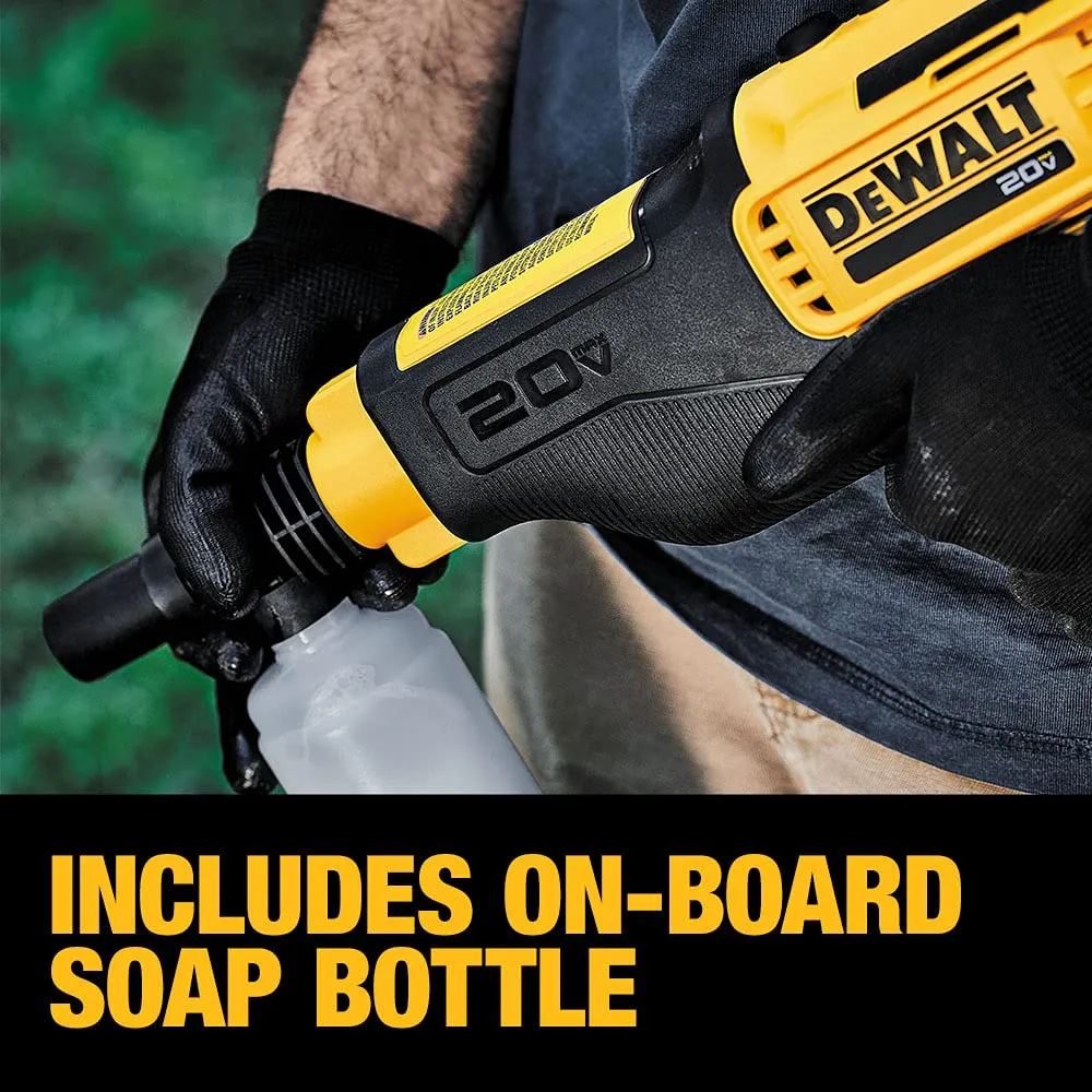 Open Box -  DEWALT 20-Volt 550 PSI, 1.0 GPM Cold Water Cordless Electric Power Cleaner with 4 Nozzles