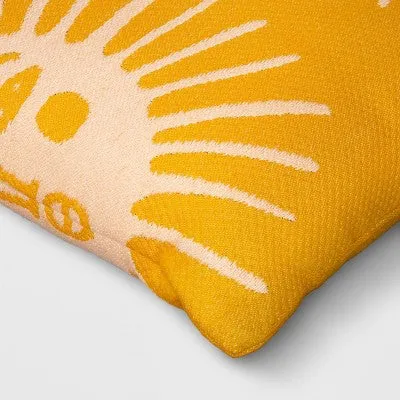Sun Outdoor Throw Pillow Yellow - Opalhouse designed with Jungalow