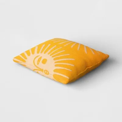 Sun Outdoor Throw Pillow Yellow - Opalhouse designed with Jungalow