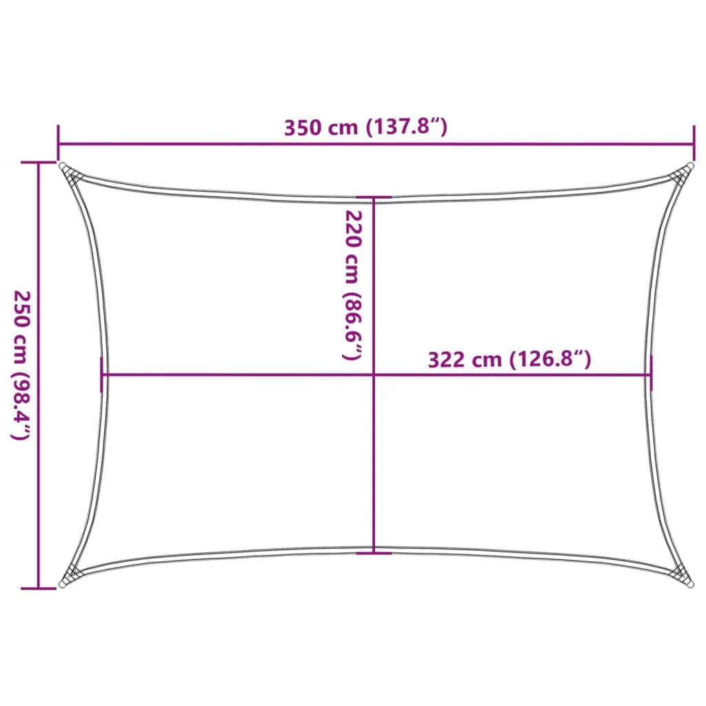 Sun Shade Sail Light Grey 3.5x2.5 m 100% Polyester Oxford