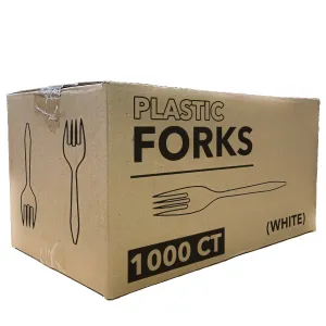 *WHOLESALE* Disposable - Medium Weight - White - Forks | 1000 ct.