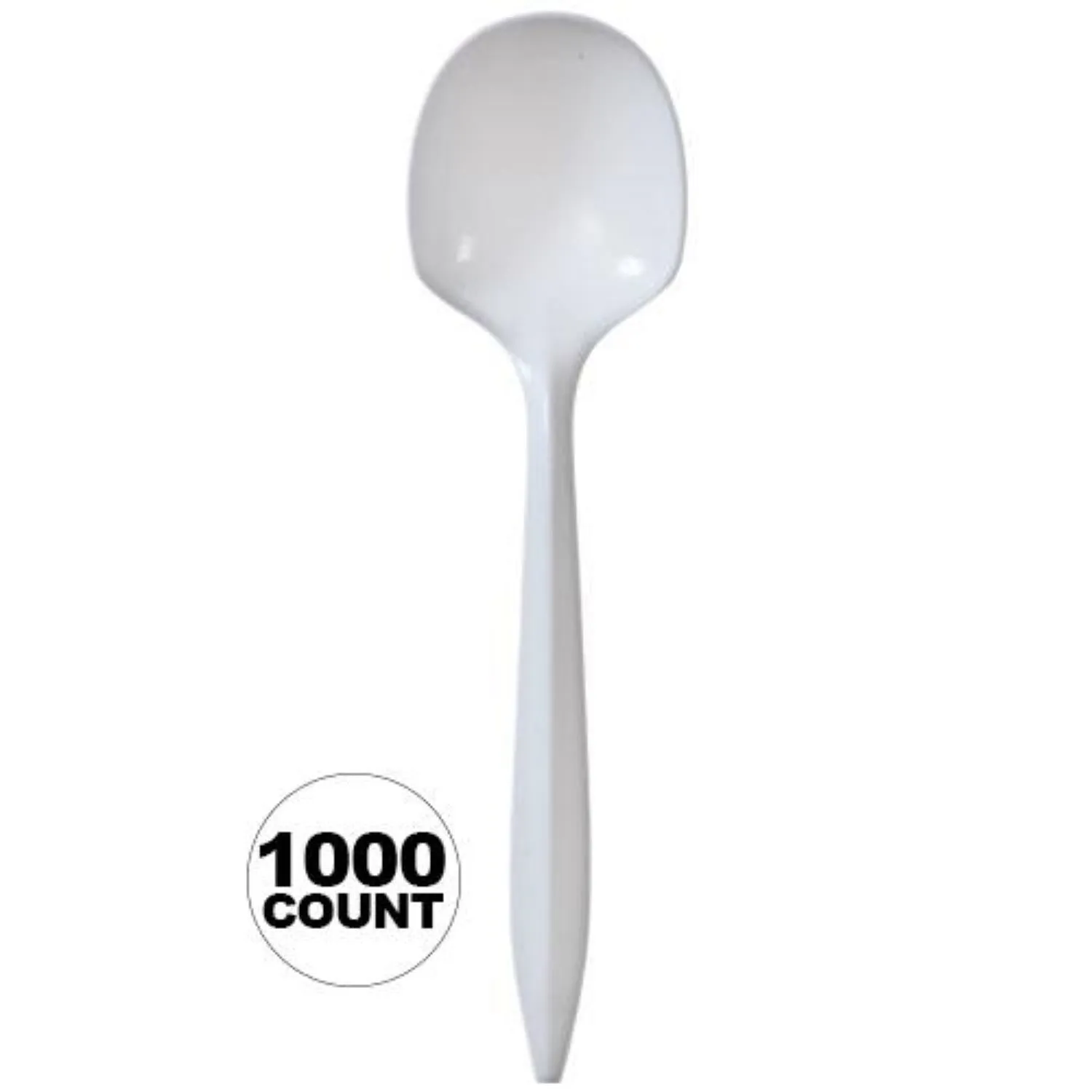 *WHOLESALE* Disposable - Medium Weight - White - Soup Spoons | 1000 ct.